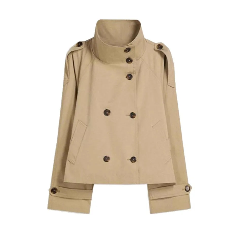 Double-Breasted Belted Trench-Style Jacket