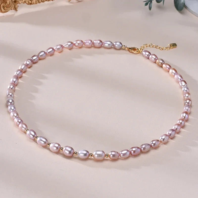 Rice-Shape Pearl-Style Strand Necklace