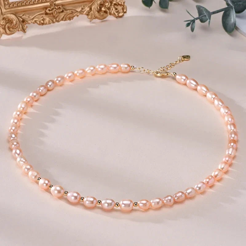 Rice-Shape Pearl-Style Strand Necklace